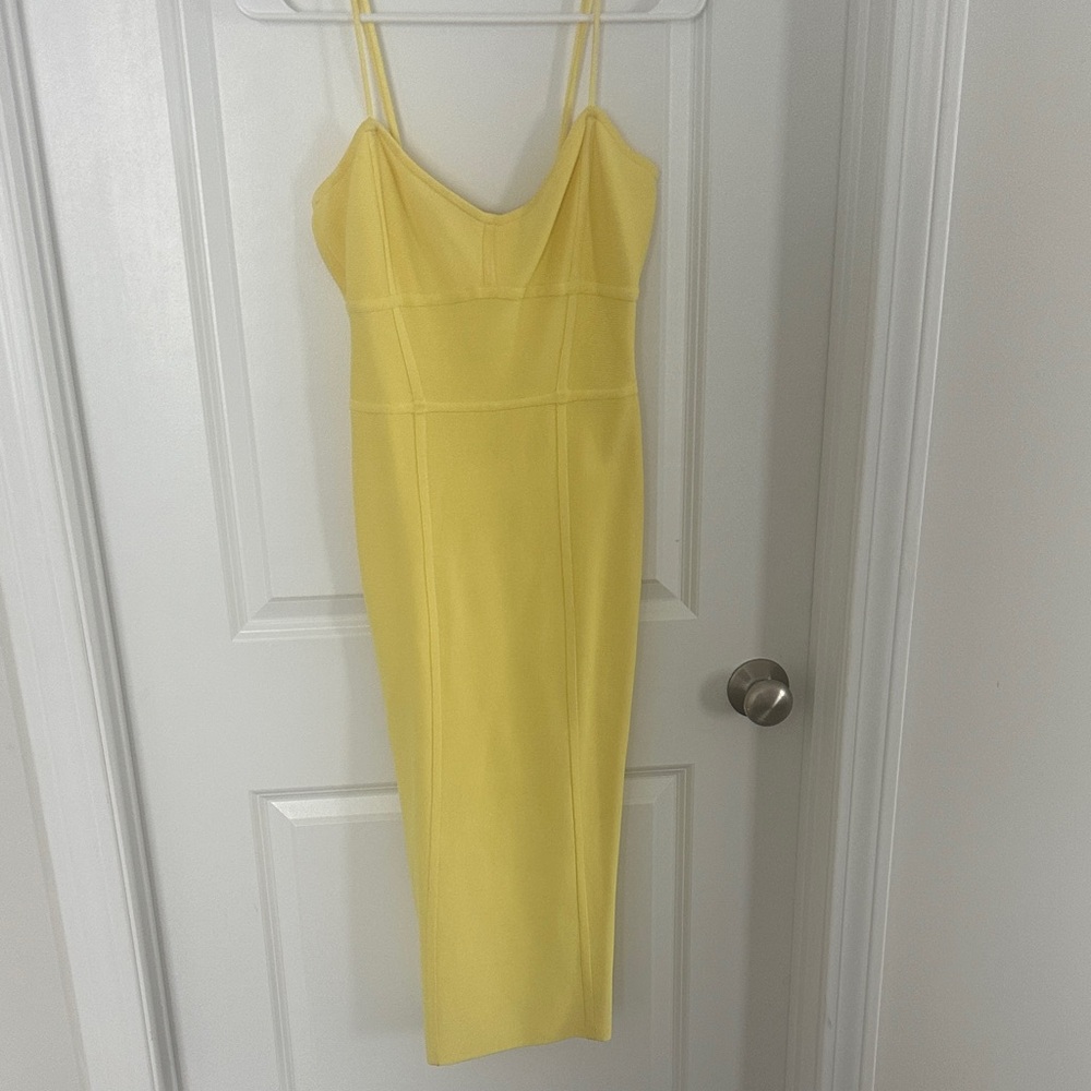 BCBGMaxAzria Yellow Midi Dress